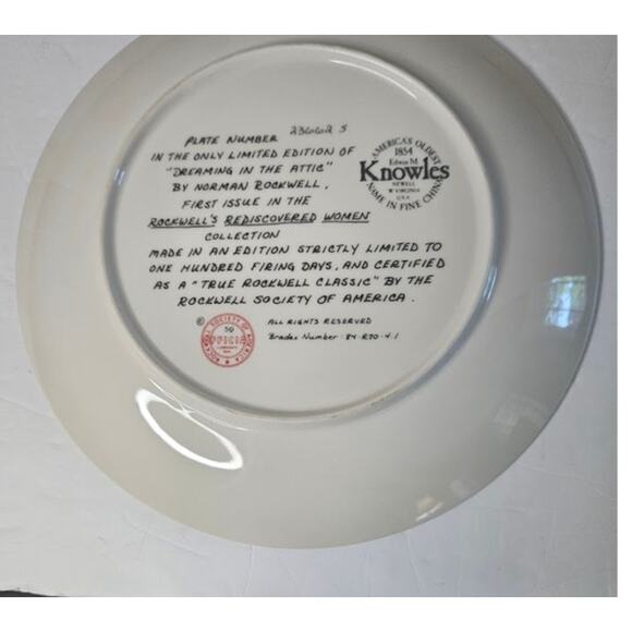 LOVE VTG plates Rockwell "Dreaming in the Attic" "Waiting by the Shore" Knowles - Picture 4 of 7